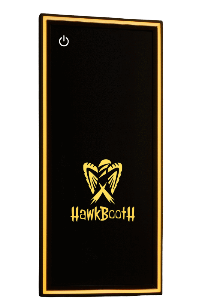 luxury x mirror photobooth, elite events, hawk photobooth